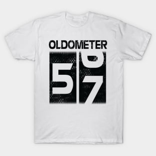 Oldometer Happy Birthday 57 Years Old Was Born In 1963 To Me You Papa Dad Mom Brother Son Husband T-Shirt